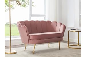 Pascal Morabito - Sofá de 2 plazas de Terciopelo Rosa Dandelion