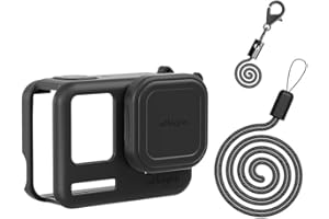 ZLiT Silikonowe etui do Insta360 Ace, osłona obiektywu + sznur na szyję + ochronny silikonowy pokrowiec do aparatu Insta360 Ace Ace Pro, pokrowiec na aparat (AcePro, czarny)