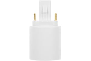 Angoily Convertidor De Casquillo G24D a E27 Adaptador De Luz Para Bombillas Led Y De Ahorro De Energía Uso En Hogar Oficina Y Comercio FáCil InstalacióN Blanco 6.4X3.5X3.5Cm