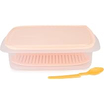 Tupperware Cool n' Fresh Behälter lachs 1,5 L Kühlschrank Wurstbox Frischhaltebox (inkl. Hängelöffel) Küche, Haushalt & Wohnen