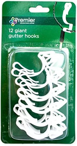 12 Giant Gutter hooks for hanging Christmas lights and decorations