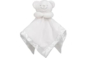 Soft Touch Baby Boys Girls Teddy Bear Cuddly Comforter Blanket Soft Toy Baby Shower Comforters BC21 (White)