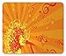 Price comparison product image Abstract Mouse Pad, Head of Woman with Curly Hair as Musical Notes Jazz Culture Entertainment Theme, Standard Size Rectangle Non-Slip Rubber Mousepad, Orange Yellow
