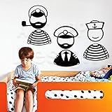 58 * 118 cm Art nouveau design caption pas cher décor à la maison marins sticker mural amovible maison décoration Vinyle de bande dessinée de bande dessinée de la mer stickers