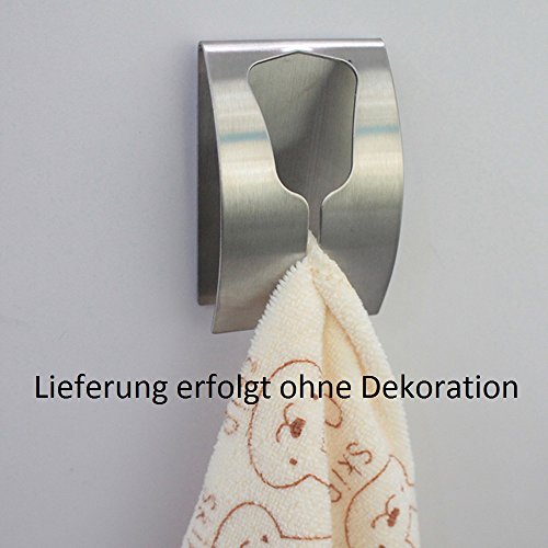Handtuchklemme Selbstklebend aus Edelstahl 75 x 50 mm in Silber (2stk) - 5