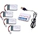 Produktbild Wwman 4pcs 3.7V 300mAh Akku + 1to6 Ladegerät für FQ777 FQ17W RC Quadcopter Drone mit FPV Kamera - Flexible Faltbare Aerofoils 6-Achsen Gyro Gravity Sensor RTF Hubschrauber Ersatzteile