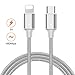 Produktbild USB Type C auf Lightning Kabel, Cuitan 1m Nylon Geflochten 3A High Speed iPhone Ladekabel Datenkabel USB C Anschluss auf Lightning Data Sync und Laden Kabel für iPhone X, 8/8 Plus, 7/7 Plus, 6/6plus, iPad, iPod, Macbook Pro 2016 - Silber