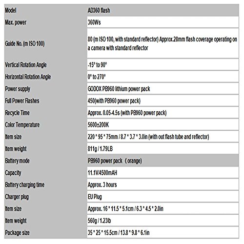 Andoer GODOX Witstro AD-360 360W GN80 externe portable Flash Light Speedlite avec PB960 batterie au lithium Kit pour Canon Nikon reviews Andoer GODOX Witstro AD-360 360W GN80 externe portable Flash Light Speedlite avec PB960 batterie au lithium Kit pour Canon Nikon