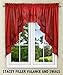 Ellis Curtain Stacey Tailored Tier Pair Curtains, 56" x 24", Red