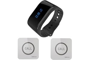 SINGCALL Rufsystem von Vergnügen und Entspannung,Wasserdicht Rufsystem für Restaurant/Hotel/Fitnesscenter Dieser Artikel fasst Einen Armbanduhr(APE6900),2 Piepser Um(APE520)