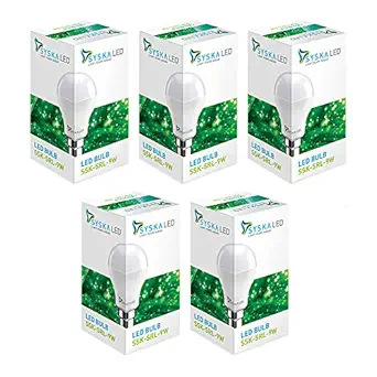 Syska Base B22 9-Watt LED Bulb (Pack of 5, Cool White)
