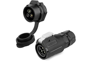 CNLINKO LP-16 Industrial Waterproof Connector IP68 Circular Connector Quick Plugging Aviation Connector PBT Plastic Shell Connector Fast Release Connector M16 2-9 Pin Threaded Socket (3 Pin)