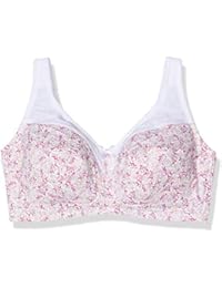 Ulla Popken Entlastungs-BH, Aquarellblumen, F-Cup, Sujetador Reductor para Mujer, Weiß (Weiss 20), 110F