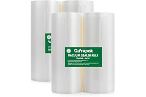 O2frepak 4 Rollos 20x600cm Rollo Bolsas Envasar al Vaci Vacio Alimentos Bolsas de Vacío de Alimentos,Bolsas para Envasar al Vacío Envasado al Vacío para Alimentos Sin BPA (total:2400cm)