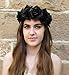 Large Black Rose Flower Hair Crown Garland Vintage Headband Boho Festival X-65 *EXCLUSIVELY SOLD BY STARCROSSED BEAUTY*