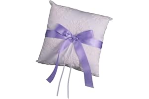 Tenlacum Vintage Pearl Wedding Gift Ring Pillow Cushion Engagement Gift Ring Bearer -, 20x20cm (20x20cm,Purple)