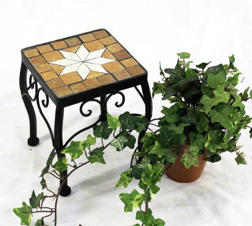 DanDiBo Blumenhocker Merano Mosaik 12015 Blumenständer 21 cm Hocker Eckig Beistelltisch - 5