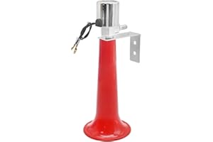 Ollanoos Klaxons à air de camion super fort 12 V 24 V, sifflet turc universel 120 dB ± 5 pour camion rouge