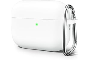 Oakxco für Airpods Pro 2 Hülle Karabiner, Wasserdicht und Stoßfest Silikon Protective Case, Airpods Pro Case Dünn Weiches, Elegant Kawaii Einfarbig Design für Damen Männer, Weiß Weiss White