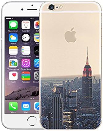 Dialoo® Ultra Thin Case for iPhone 6 6S Silicone Extra Secure (Empire State Building 1)