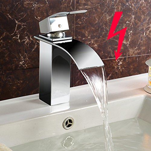 Preisvergleich Produktbild Auralum Niederdruck Armatur Wasserhahn Kupfer Waschbeckenarmatur Mischbatterie Waschtischarmatur mit drei Schläuche