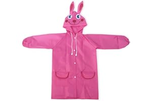 BLPRKOT Mantella Pioggia Bambina, Poncho Impermeabile da Pioggia per Bambini, Giacca da Pioggia con Cappuccio, Riutilizzabile Addensare Eva Impermeabile Pioggia Poncho per Ragazzi Ragazze (rosa