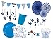 Produktbild Partyset Komplettset Maritim Pastel Farbe blau 79 teilig für 12 Personen Partygeschirr Geburtstag Kindergeburtstag Teller Becher Servietten Party Deko Einweg Geschirr