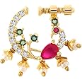 Yellow Chimes Nose Pin for Women Gold-Plated White and Pink AD Studded Nose Pins for Women and Girls…