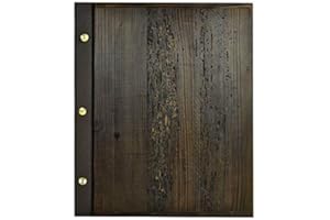 DWA Clipboard WOODEN MENU HOLDER A4 RESTAURANT PUB HOTEL DISPLAY SIGN NAME or LOGO LASER ENGRAVING (Brown Leather)