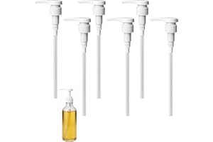 DQIUNAX 6 Stück Dosierpumpen 28/410 mit 17 cm Schlauch, Weiß, Best Body Sirup Pumpspender, Dosierpumpe für Sirup, Monin Sirup Pumpe 1L, Sirup Pumpspender