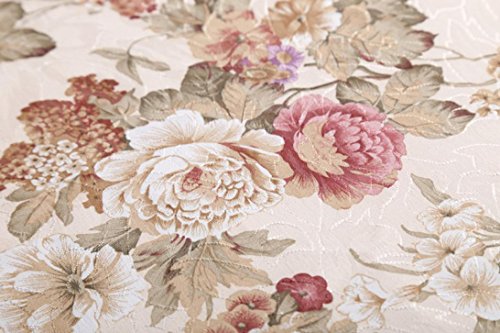 BZLine® Weiche Home Office Baumwolle pastorale Blumen Sitz Stuhlkissen Sitzkissen, 40 x 40 cm (Rot) - 2