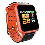 CricTeQleap Smart Watch, Bluetooth Smart Armband Herzfrequenz Blutdruck Fitness Tracker Armband Orange