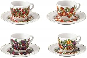 Brandani 52162 Tazzine Caffè Le Primizie Set 4pz Porcellana
