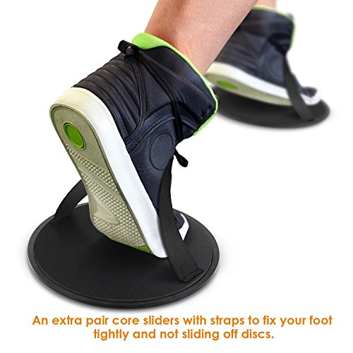 INTEY Gleitscheiben Sport Core Sliders inkl. Tragetasche mit Verschiedenen Oberflächen für Vielzahl Übungen zuhause und unterwegs, Schwarz/Rot (2 Paar) - 4