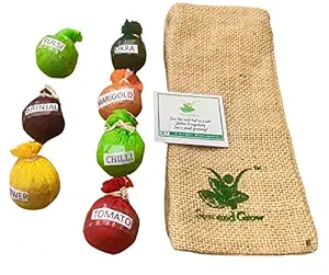 Sow and Grow Plantable Seed Balls Assorted in a Jute Potli (Pack of 7)