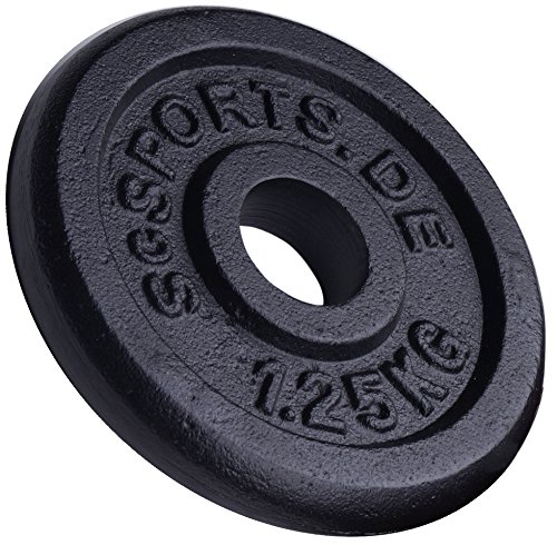 ScSPORTS Kurzhantelset 70 kg (8x 5kg / 8x 2,5kg / 4x 1,25kg), 2x Kurzhantel mit Sternverschlüssen, 20 Hantelscheiben Guss - 4