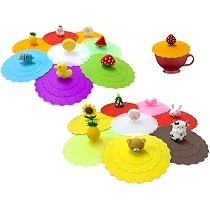 6 Couvercles De Tasse En Silicone CaLeQi - Anti-poussière Et Anti-fuite | Réutilisables Et Lavables Au Lave-vaisselle