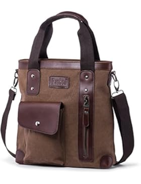 Hengwin Canvas Herrentasche Umhängetasche Herren Schultertasche Tragetasche Aktentasche für Arbeit Alltag Uni,...