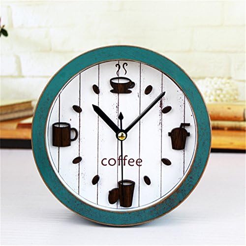 Sdfaw Retro garden 3D coffee cup maker creative wooden alarm clock desktop clock,3