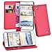 Produktbild Cadorabo Hülle für Huawei ASCEND G630 - Hülle in KARMIN ROT – Handyhülle mit Kartenfach und Standfunktion - Case Cover Schutzhülle Etui Tasche Book Klapp Style