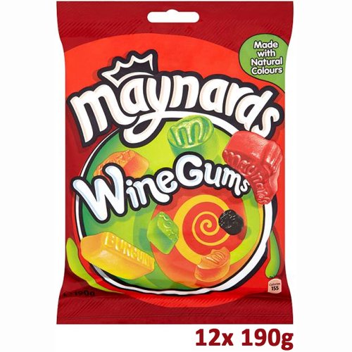 Maynards Wine Gums 12x 190g (Karton) - traditionelle englische Weingummis