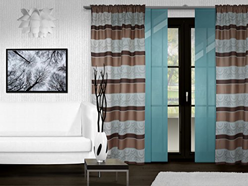 halbtransparenter Vorhang Colorado von deko trends – Wohndekoration in elegantem Design – made in Germany – moderne Kreismusterung mit Struktureffekt – mit einer Stoffbreite von ca. 144 cm und einer Stoffhöhe von ca. 245 cm, braun - 8