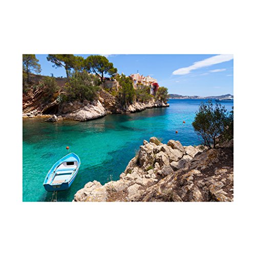 Fototapete Strand Insel Meer 350×245 cm XXL | KOMPLETT SET MIT KLEISTER – PREMIUM VLIES TAPETE – PROFI QUALITÄT (Keine Papiertapete, keine Blasenbildung) – Top moderne Wanddeko – Fototapete 3D Illusion – Riesen Wandbild – Top Design Tapete – Neue exklusvie Edition mit noch besser Druckauflösung – Deutsches Premium Vlies (Kein Import Vlies oder PVC), Schlafzimmer, Wohnzimmer, Kinderzimmer geeignet | Fototapeten Wandtapete rosa FOB0060a73XL - 2