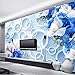 Produktbild Moderne Innenarchitektur Tapete 3D Stereo Fantasie Blaue Blumen Kreis Foto Wandbild Wohnzimmer TV Sofa Hintergrund Wanddekor, 200Cmx140Cm