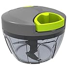 Home Puff Vegetable Cutter,Chopper &Mini Blender 3 Stainless Steel Blade System ,Grey,375ml