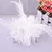 chinkyboo® Hair Flower Clip Wedding Fascinator Bridal Accessories Ladies Corsage Accessory (White)
