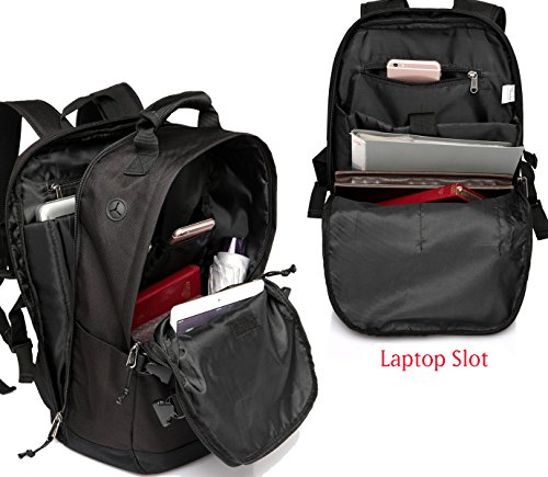 Vaschy Laptop Rucks  cke Anti-Dieb Wasserabweisend Reisetaschen Schulrucksack Passt 15 6 Zoll -Schwarz