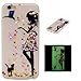 Produktbild iPhone 7 Plus (5,5 zoll) Luminous Hülle,Lonchee Relief Bunte Muster Intarsien Diamanten Leuchtend Luminous Noctilucent Handyhülle Weich TPU Handy Hülle Schutzhülle Etui mit Nachtleuchtende Funktion Hülle TPU Silikon Rückschale Silicon Cover Tasche Case Durchsichtig Transparent Etui Cover Protective Shell Soft Schutzhülle Telefon Kasten für iPhone 7 Plus (5,5 zoll) –Frau und Katze