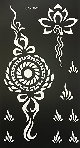 Henna Tattoo Schablone Vorlage 10 Sheet + 2 Henna Golecha Kegel Farbe schwarz Neela 10 Henna Bemalung - 7