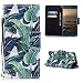 Produktbild Misstars Leder Klappbar für Sony Xperia XZ1, Premium PU Flip Wallet Cover mit Tropical Bananen Blätter Muster Design Kartenfach Magnetverschluss und Standfunktion Schutzhülle